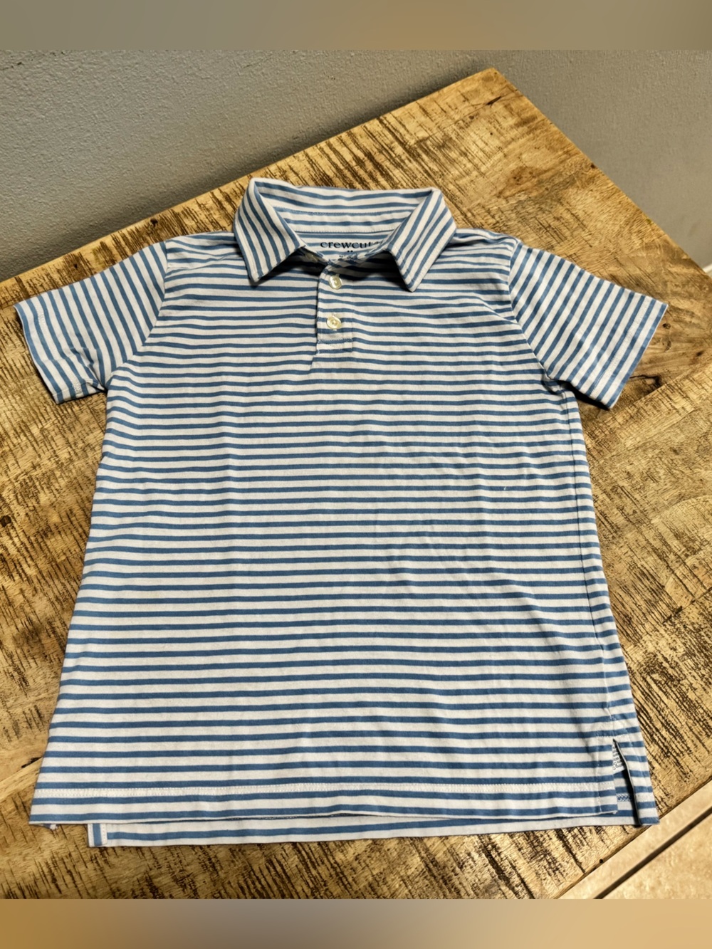 Crewcuts Light Blue & White Striped Polo Shirt